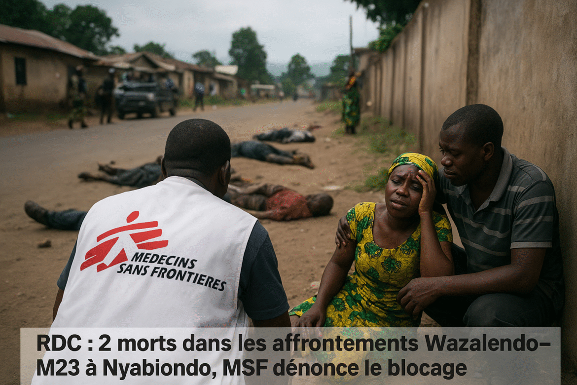 Des affrontements meurtriers ont éclaté la semaine dernière à Nyabiondo, dans le territoire de Masisi (Nord-Kivu), entre les milices Wazalendo et les rebelles du M23. Selon un communiqué publié lundi par Médecins Sans Frontières (MSF), ces combats ont fait plusieurs victimes civiles et ont gravement perturbé les opérations humanitaires dans la région.