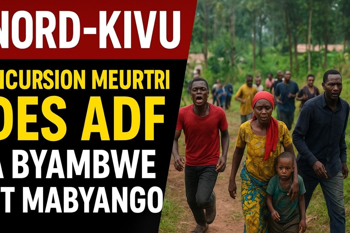 Une nouvelle attaque attribuée aux rebelles ADF a endeuillé les villages de Byambwe et Mabyango, dans le territoire de Lubero (Nord-Kivu), dans la nuit de jeudi