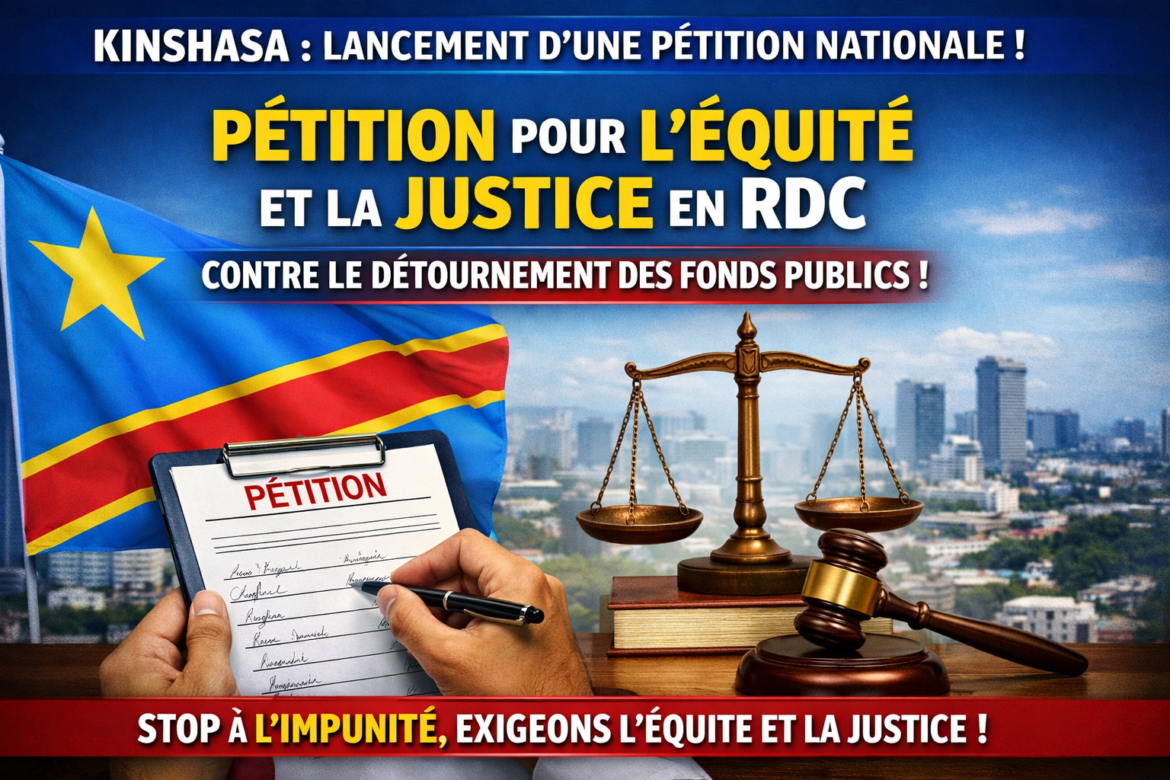 Une initiative citoyenne majeure vient d’être officiellement lancée à Kinshasa, marquant une nouvelle étape dans la lutte pour l’équité, la justice et la bonne gouvernance en République démocratique du Congo (RDC).