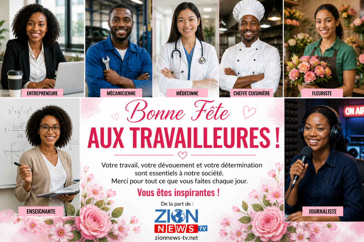 En cette célébration de la Fête du Travail, ce 1er mai 2026, Zionnews-tv.net adresse ses vœux les plus chaleureux à tous les travailleurs et travailleuses de la République démocratique du Congo ainsi qu’à ceux du monde entier.
