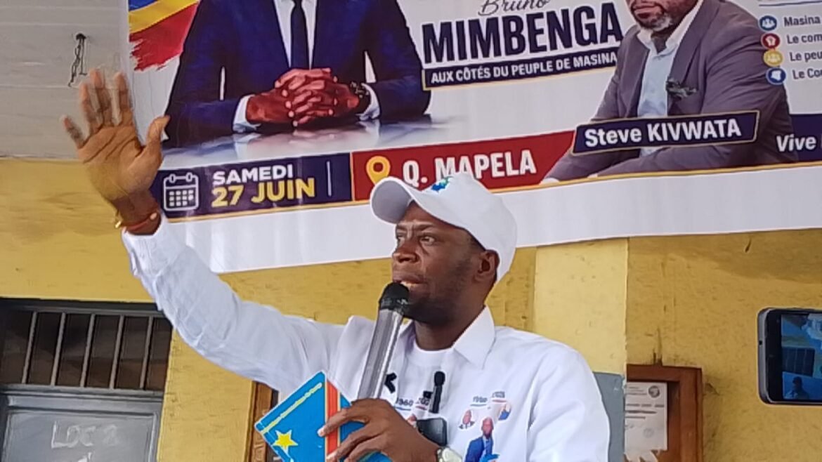 À l'occasion du 66ᵉ anniversaire de l'indépendance de la République démocratique du Congo, célébré ce 30 juin, le cadre du parti politique Nouvel Élan, Bruno Mimbenga, a réuni sa base au quartier Mapela, dans la commune de Masina.